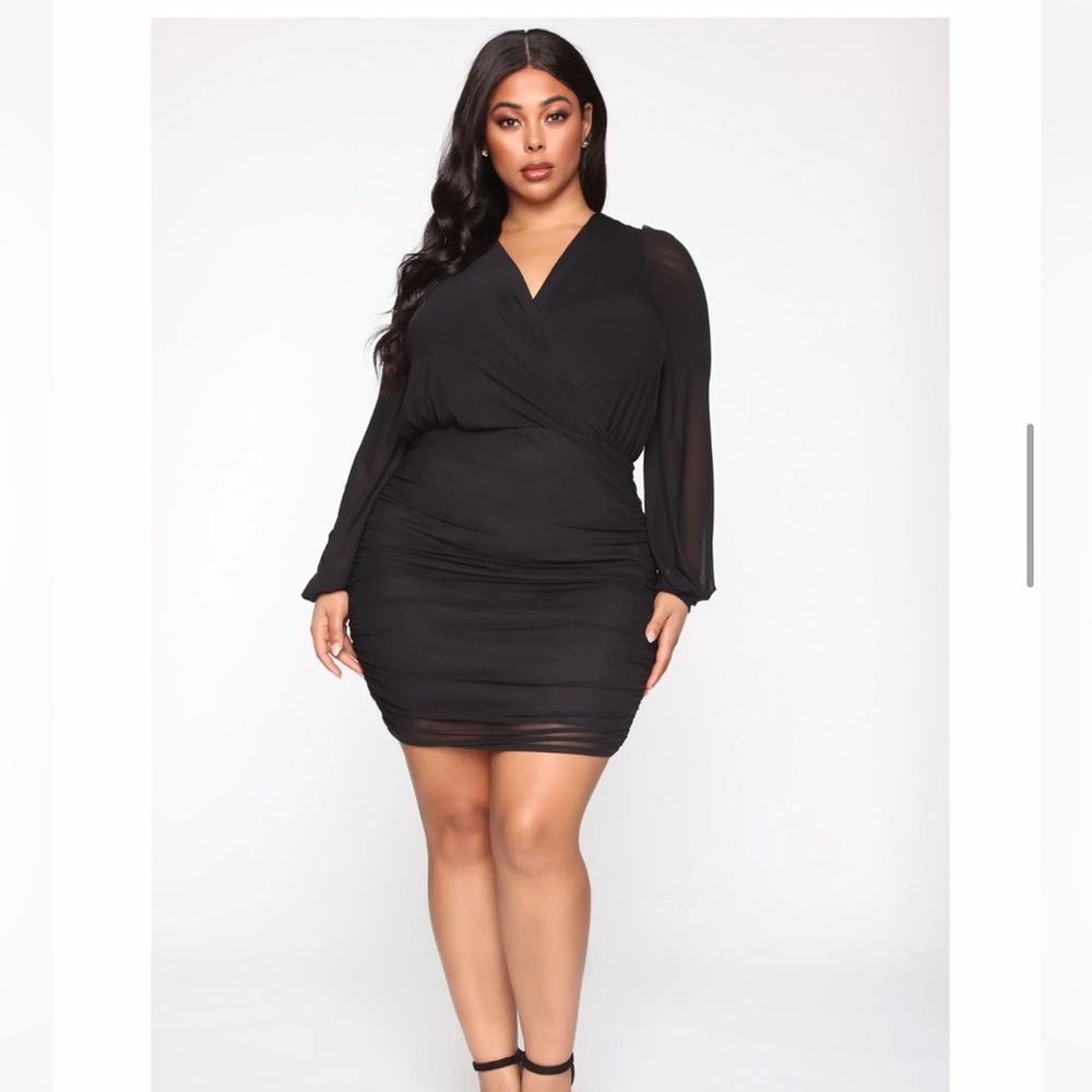 Sheer top black dress